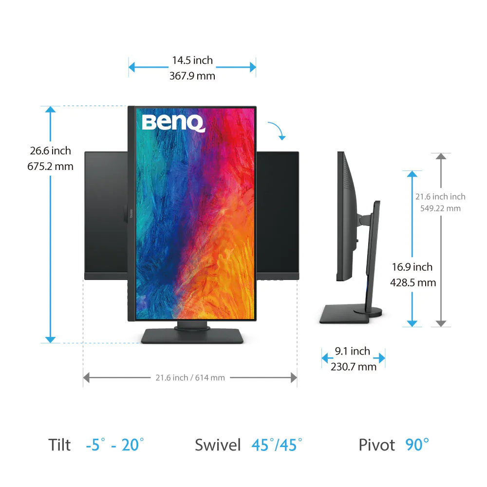 BenQ PD2705Q｜27-inch 2K QHD sRGB HDR10 USB Type-C Designer