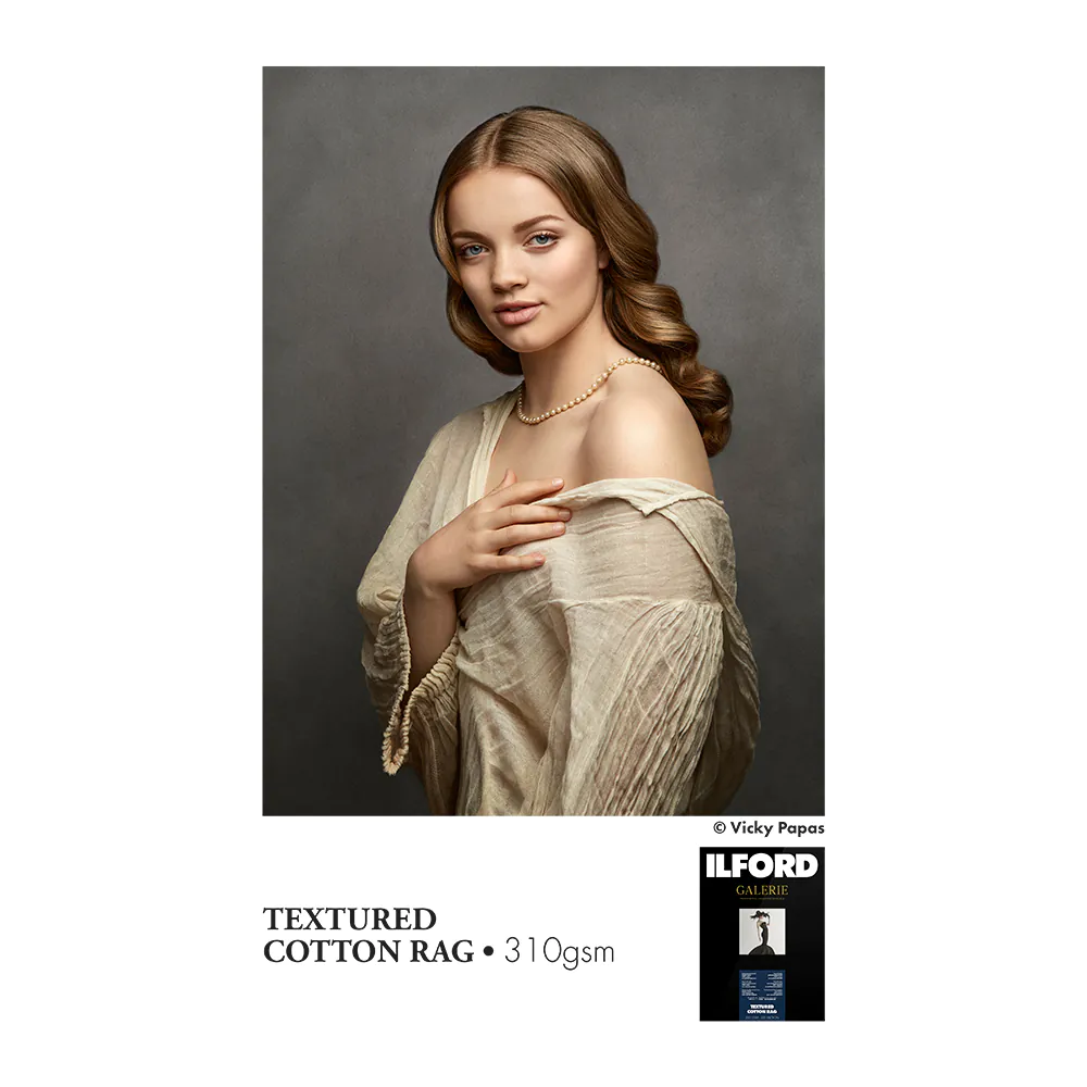 ILFORD GALERIE Textured Cotton Rag 310 GSM A4 - 25 Feuilles De Papier Fine Art Premium Pour Photos D'Art