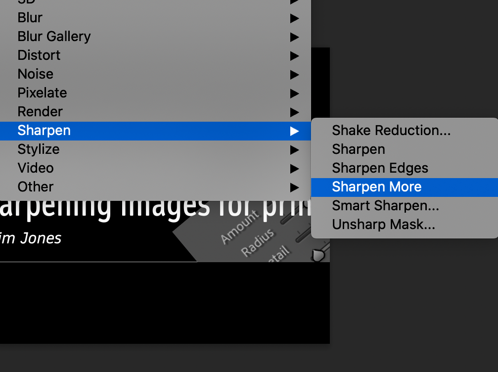 Sharpening images for print by Tim Jones