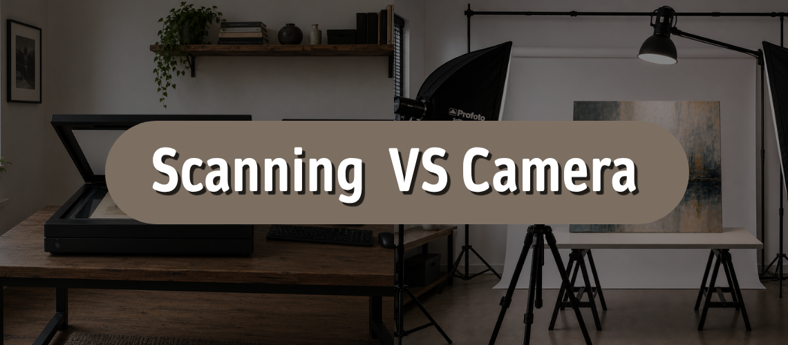 Comparison of flatbed scanning versus camera photography for artwork reproduction