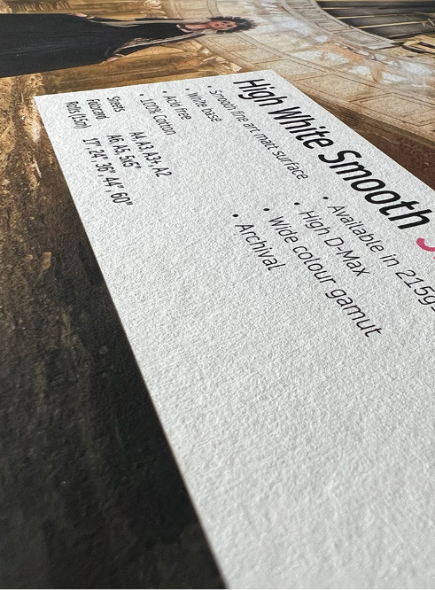 Close detail of High White Smooth 315 paper