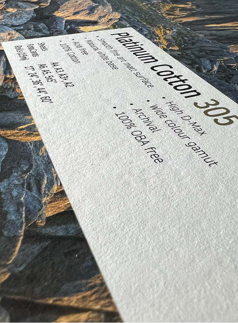 Close detail of Platinum Cotton 305 paper